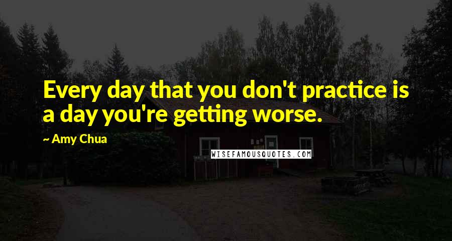 Amy Chua Quotes: Every day that you don't practice is a day you're getting worse.