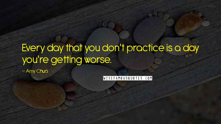 Amy Chua Quotes: Every day that you don't practice is a day you're getting worse.