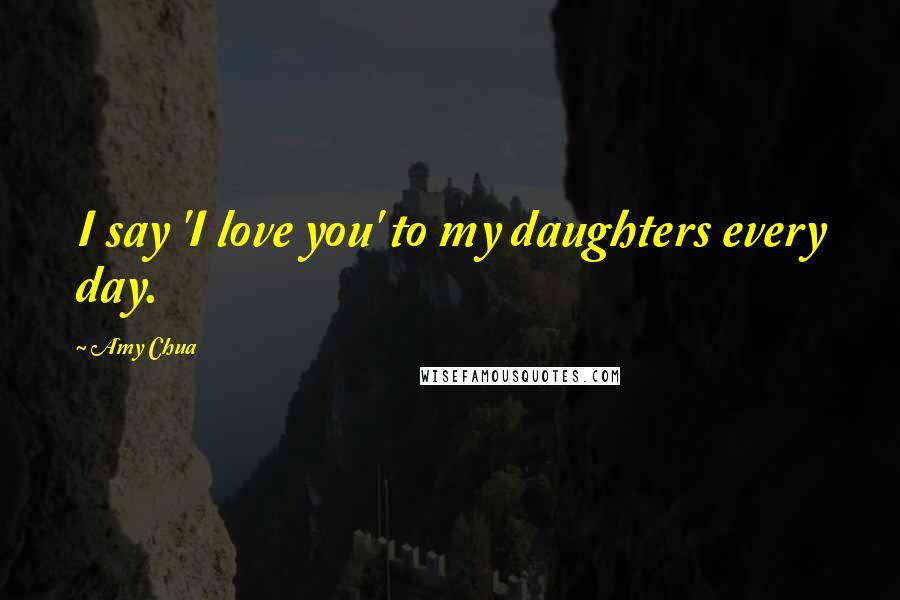 Amy Chua Quotes: I say 'I love you' to my daughters every day.