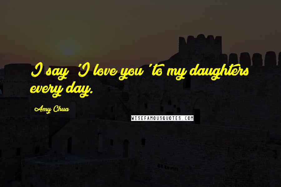 Amy Chua Quotes: I say 'I love you' to my daughters every day.