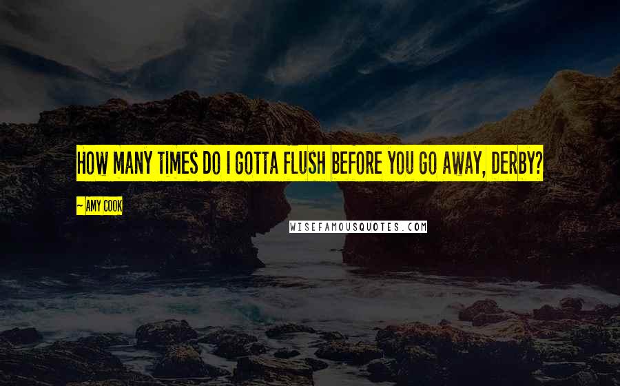 Amy Cook Quotes: How many times do I gotta flush before you go away, Derby?