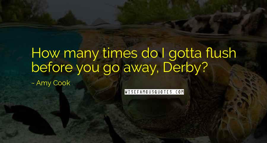 Amy Cook Quotes: How many times do I gotta flush before you go away, Derby?