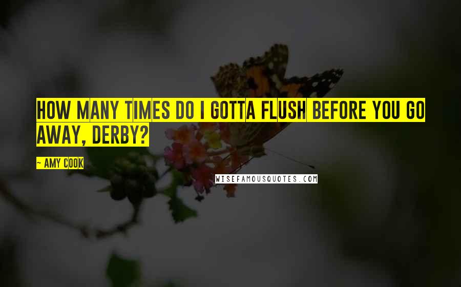 Amy Cook Quotes: How many times do I gotta flush before you go away, Derby?