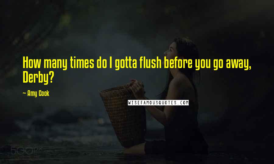 Amy Cook Quotes: How many times do I gotta flush before you go away, Derby?