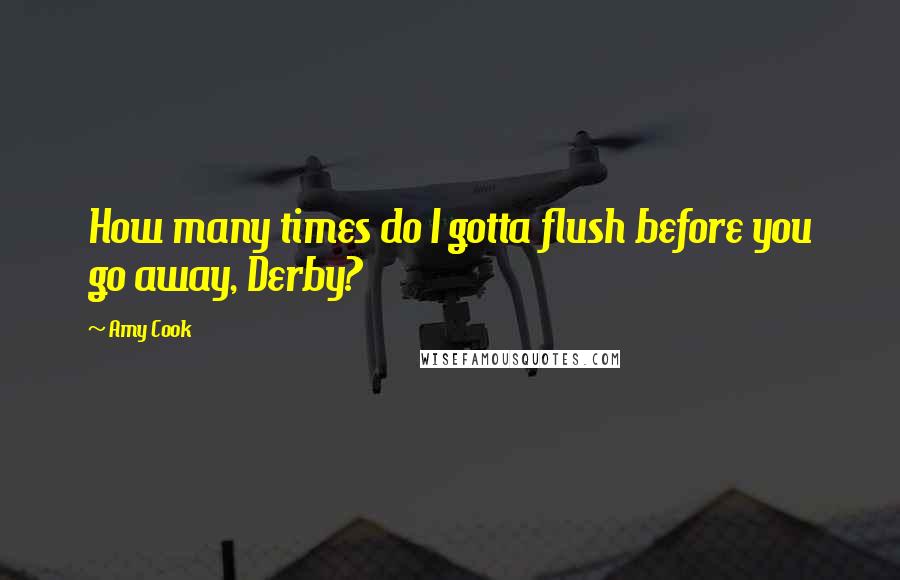 Amy Cook Quotes: How many times do I gotta flush before you go away, Derby?