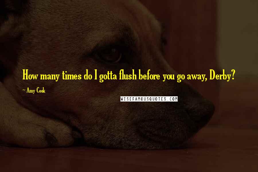 Amy Cook Quotes: How many times do I gotta flush before you go away, Derby?