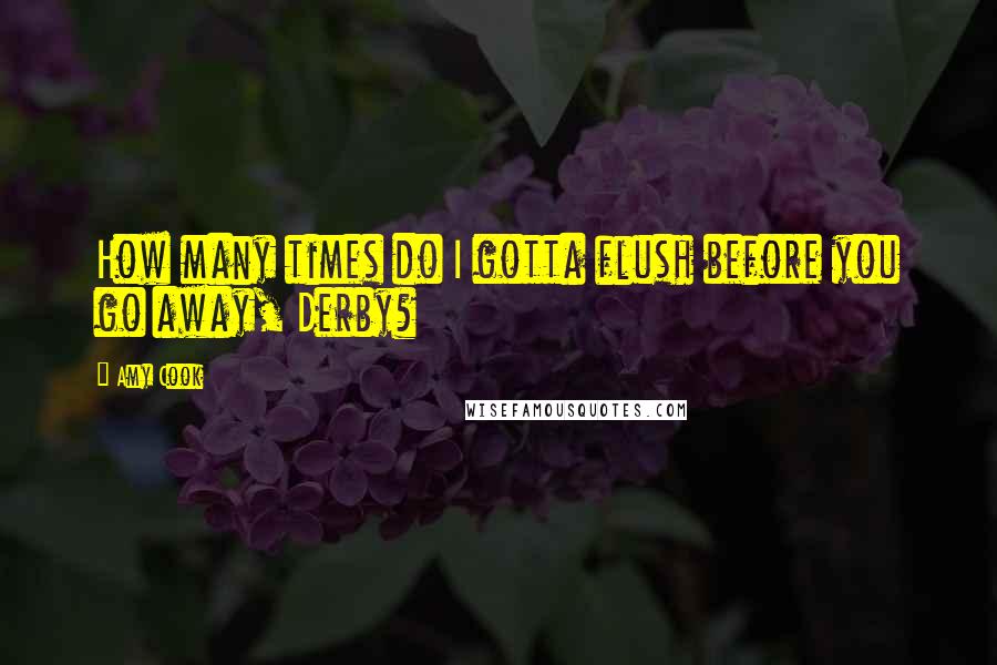 Amy Cook Quotes: How many times do I gotta flush before you go away, Derby?
