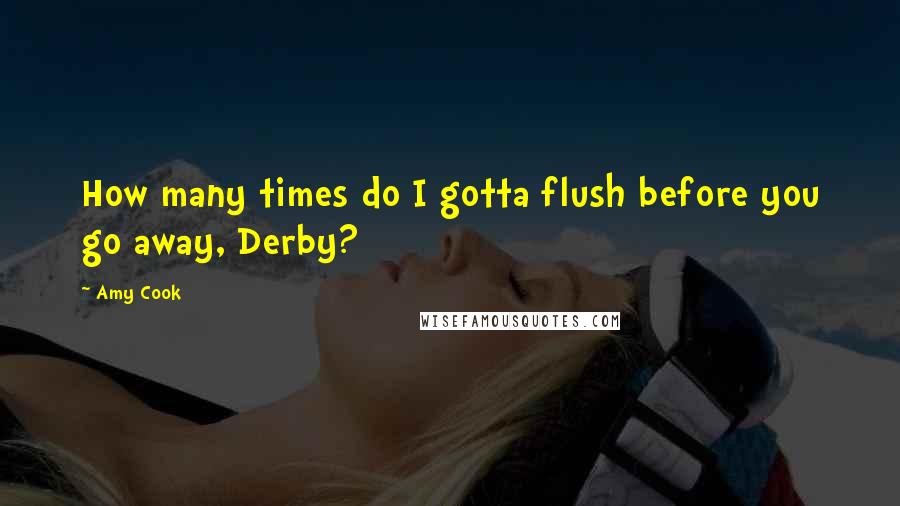 Amy Cook Quotes: How many times do I gotta flush before you go away, Derby?