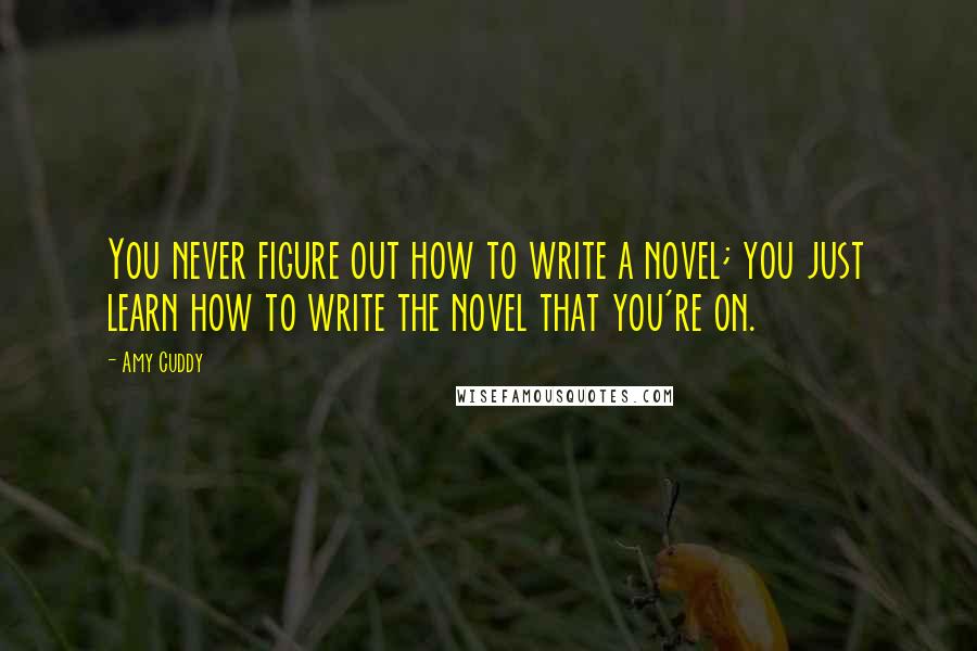 Amy Cuddy Quotes: You never figure out how to write a novel; you just learn how to write the novel that you're on.