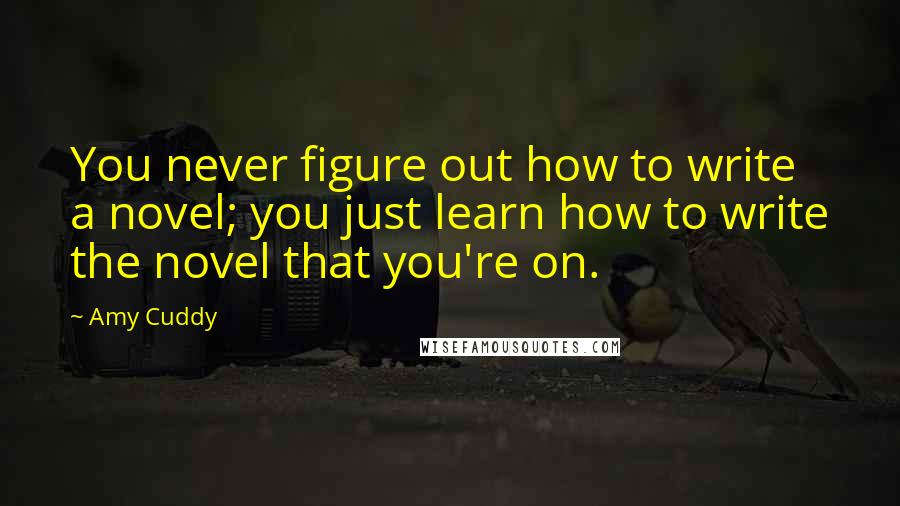 Amy Cuddy Quotes: You never figure out how to write a novel; you just learn how to write the novel that you're on.