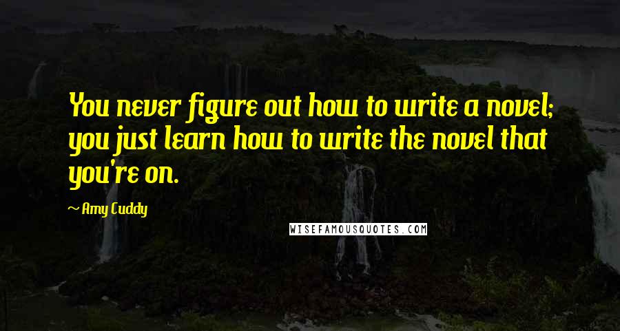 Amy Cuddy Quotes: You never figure out how to write a novel; you just learn how to write the novel that you're on.