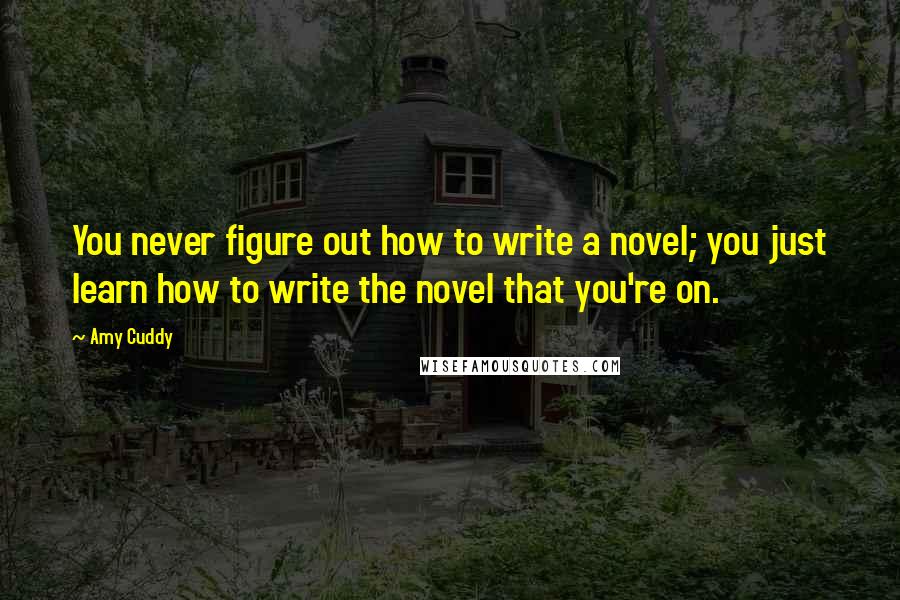 Amy Cuddy Quotes: You never figure out how to write a novel; you just learn how to write the novel that you're on.