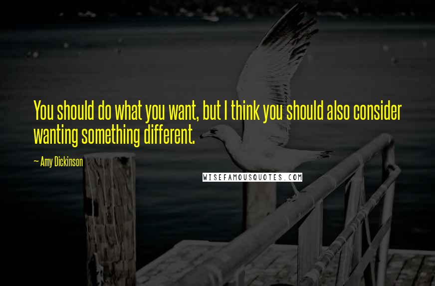 Amy Dickinson Quotes: You should do what you want, but I think you should also consider wanting something different.