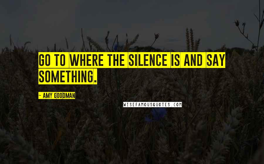 Amy Goodman Quotes: Go to where the silence is and say something.