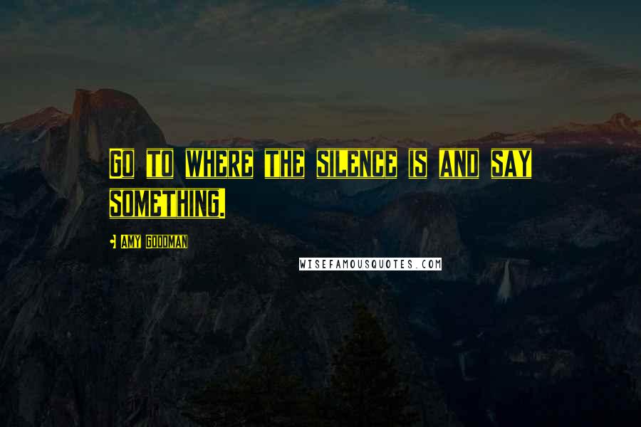 Amy Goodman Quotes: Go to where the silence is and say something.