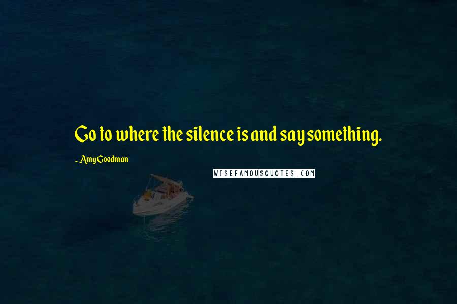 Amy Goodman Quotes: Go to where the silence is and say something.
