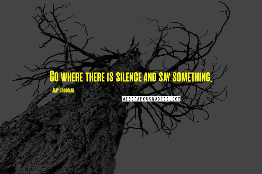 Amy Goodman Quotes: Go where there is silence and say something.