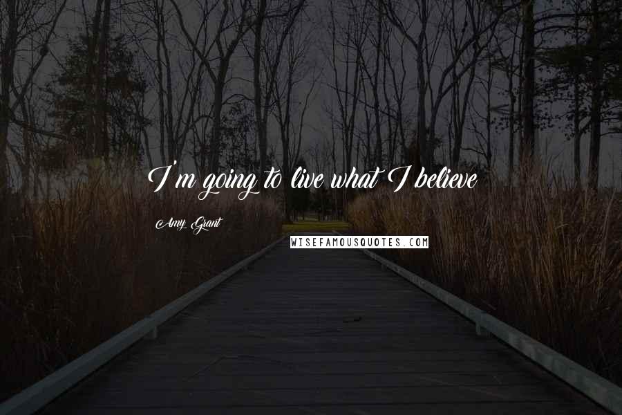 Amy Grant Quotes: I'm going to live what I believe