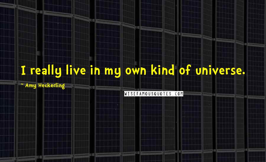 Amy Heckerling Quotes: I really live in my own kind of universe.