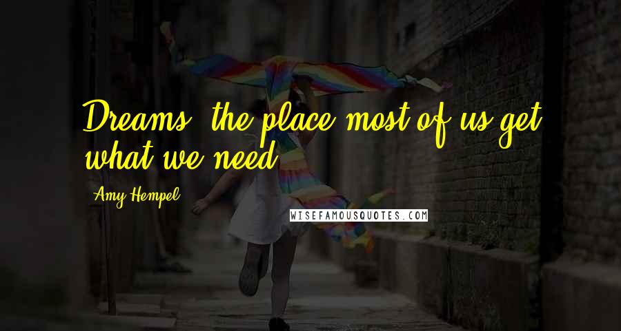 Amy Hempel Quotes: Dreams: the place most of us get what we need.