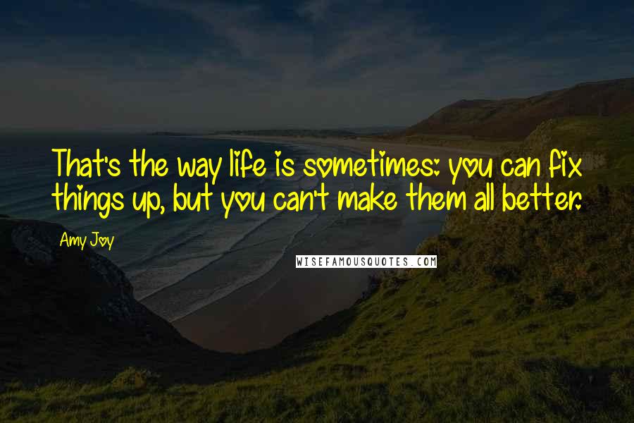 Amy Joy Quotes: That's the way life is sometimes: you can fix things up, but you can't make them all better.