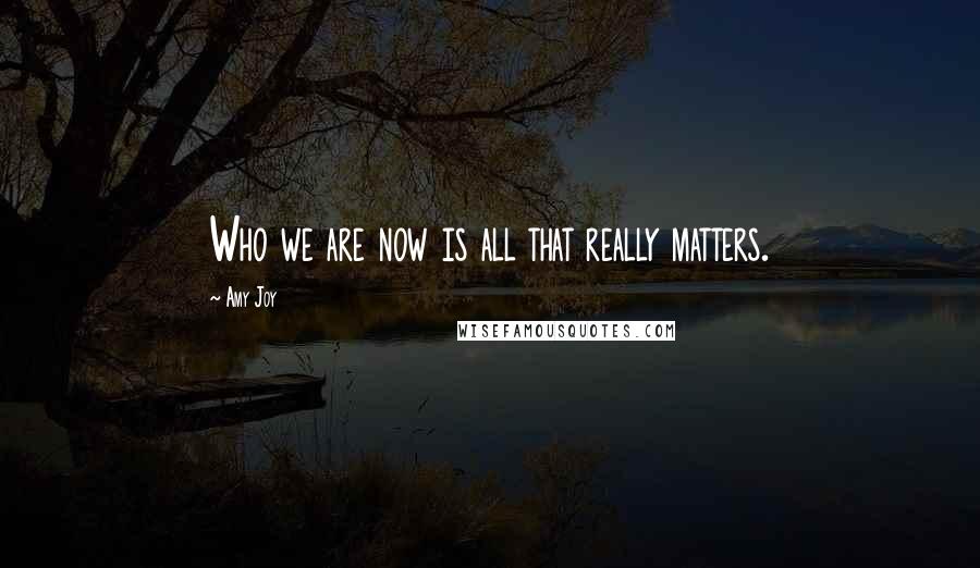 Amy Joy Quotes: Who we are now is all that really matters.