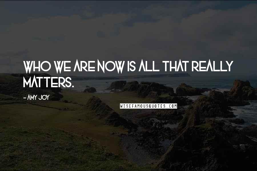 Amy Joy Quotes: Who we are now is all that really matters.