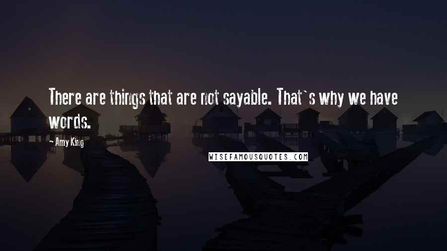 Amy King Quotes: There are things that are not sayable. That's why we have words.