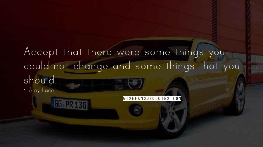 Amy Lane Quotes: Accept that there were some things you could not change and some things that you should.