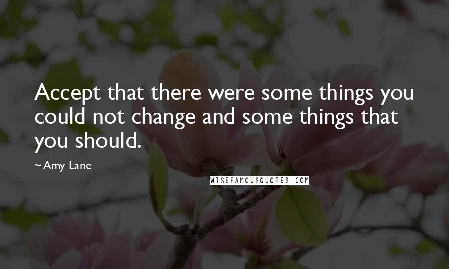 Amy Lane Quotes: Accept that there were some things you could not change and some things that you should.