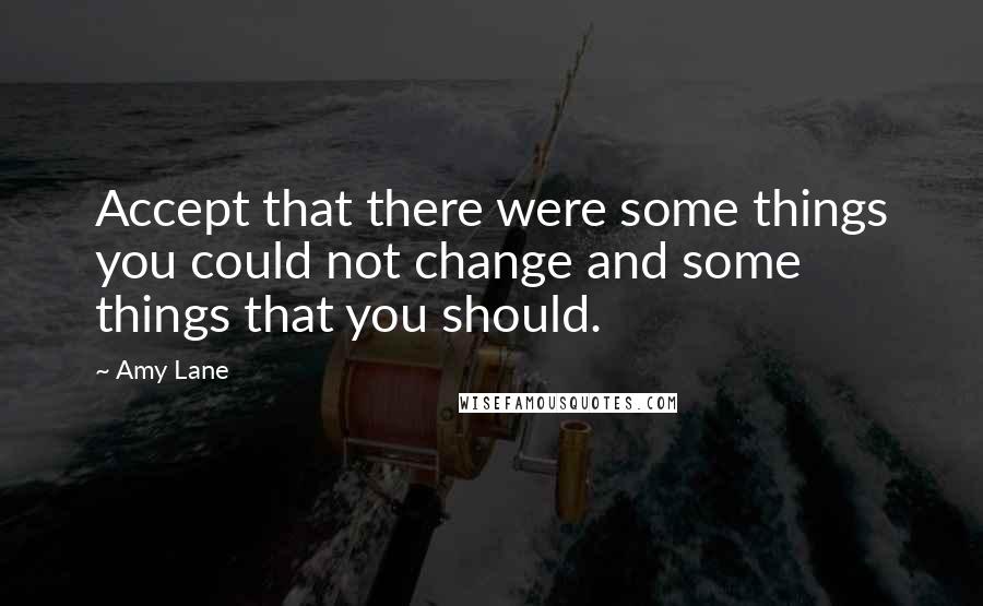 Amy Lane Quotes: Accept that there were some things you could not change and some things that you should.