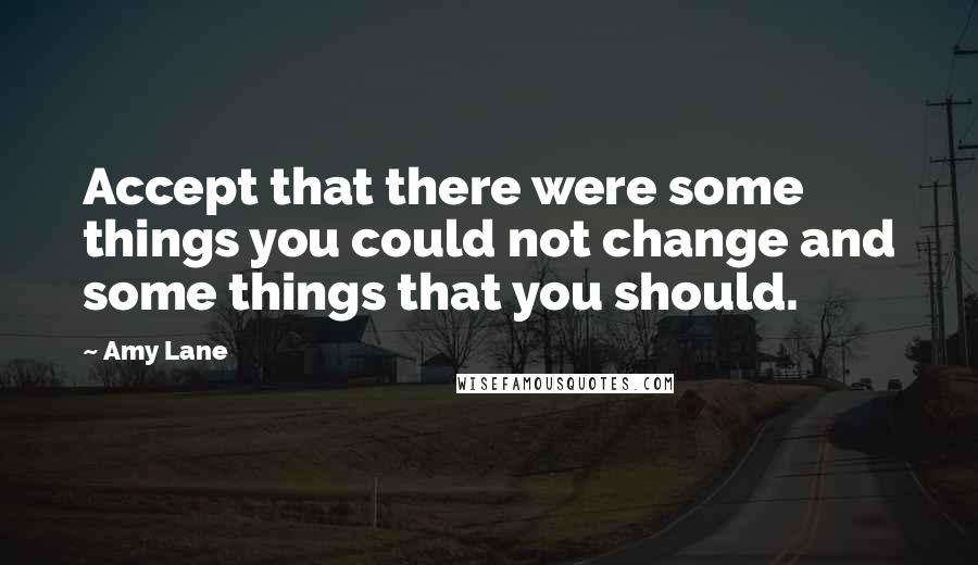 Amy Lane Quotes: Accept that there were some things you could not change and some things that you should.