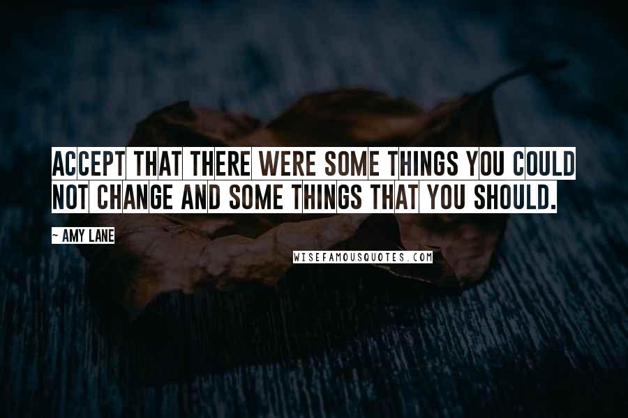 Amy Lane Quotes: Accept that there were some things you could not change and some things that you should.