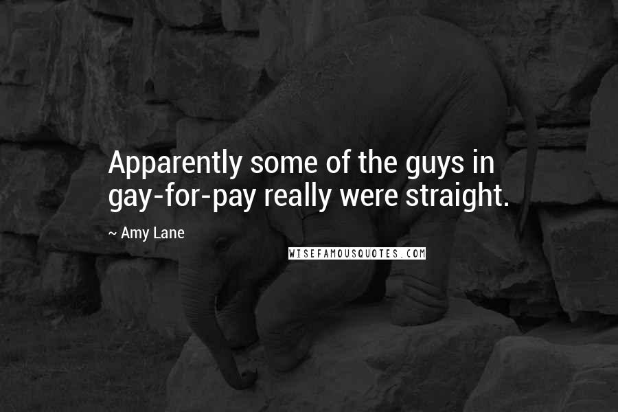 Amy Lane Quotes: Apparently some of the guys in gay-for-pay really were straight.