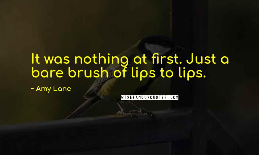 Amy Lane Quotes: It was nothing at first. Just a bare brush of lips to lips.