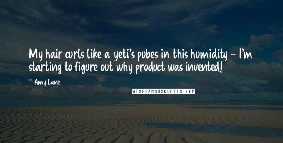 Amy Lane Quotes: My hair curls like a yeti's pubes in this humidity - I'm starting to figure out why product was invented!