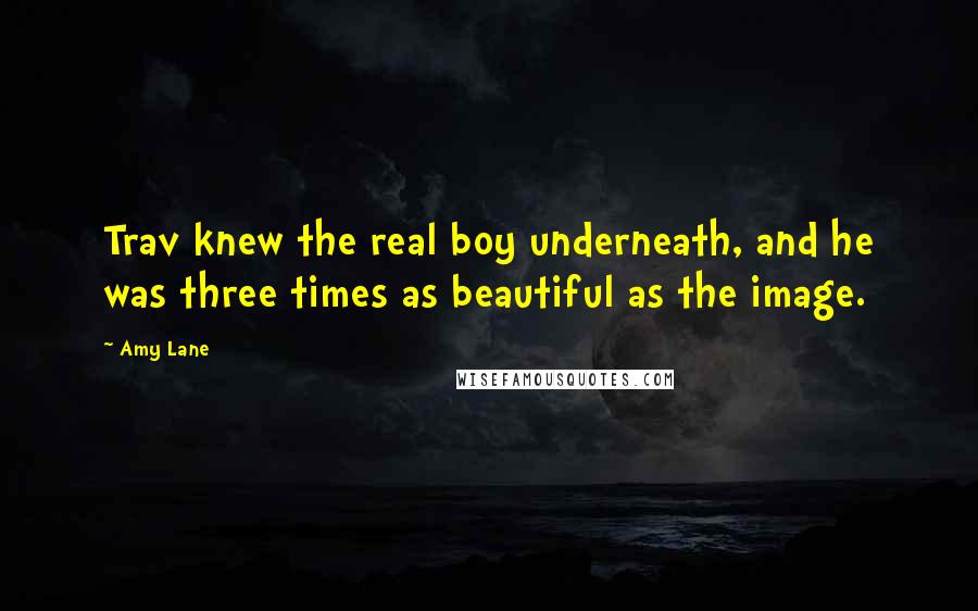 Amy Lane Quotes: Trav knew the real boy underneath, and he was three times as beautiful as the image.