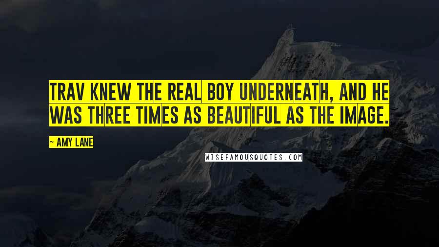 Amy Lane Quotes: Trav knew the real boy underneath, and he was three times as beautiful as the image.