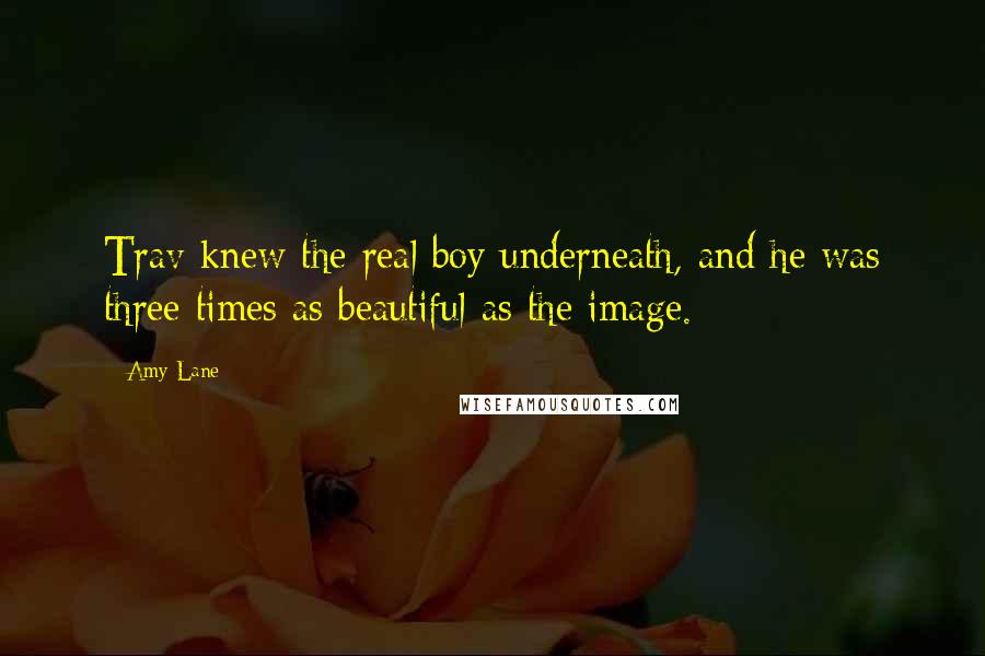 Amy Lane Quotes: Trav knew the real boy underneath, and he was three times as beautiful as the image.
