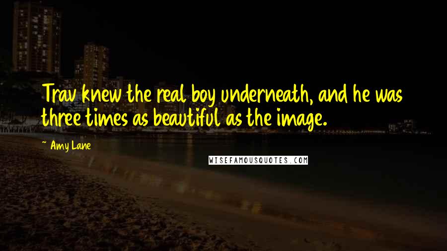 Amy Lane Quotes: Trav knew the real boy underneath, and he was three times as beautiful as the image.