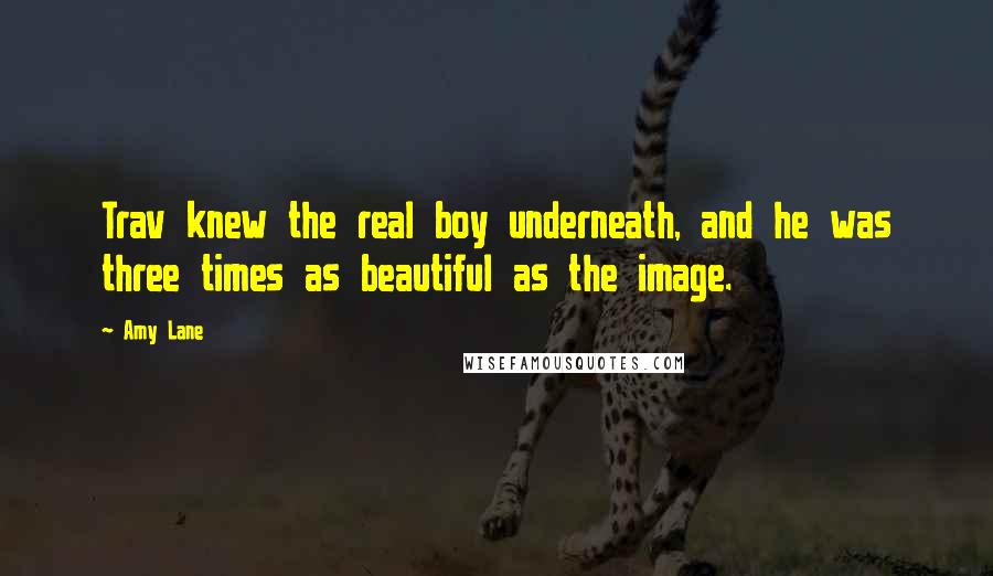 Amy Lane Quotes: Trav knew the real boy underneath, and he was three times as beautiful as the image.