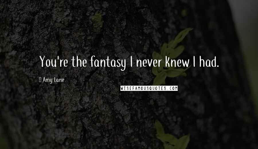 Amy Lane Quotes: You're the fantasy I never knew I had.