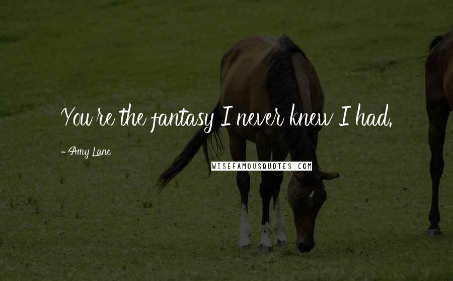 Amy Lane Quotes: You're the fantasy I never knew I had.