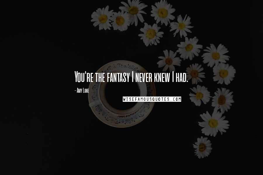 Amy Lane Quotes: You're the fantasy I never knew I had.