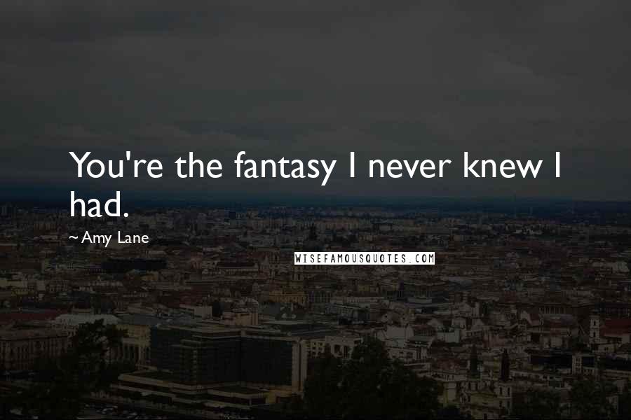 Amy Lane Quotes: You're the fantasy I never knew I had.
