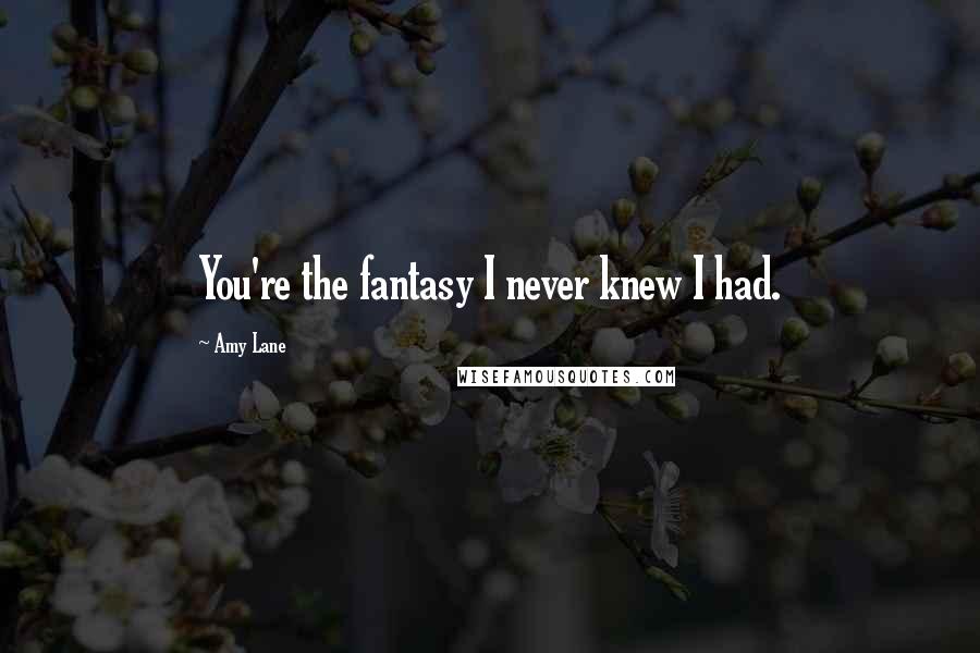 Amy Lane Quotes: You're the fantasy I never knew I had.