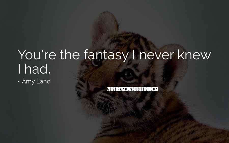 Amy Lane Quotes: You're the fantasy I never knew I had.
