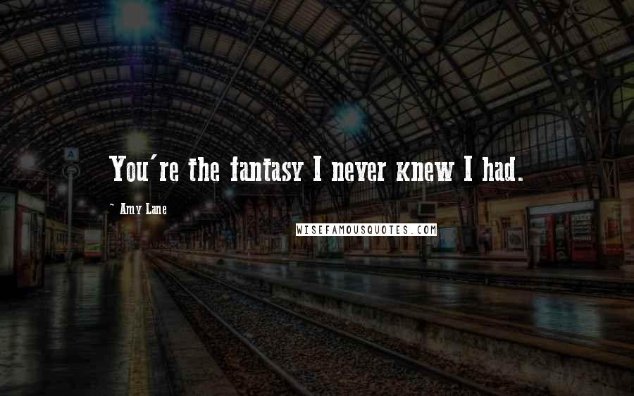 Amy Lane Quotes: You're the fantasy I never knew I had.
