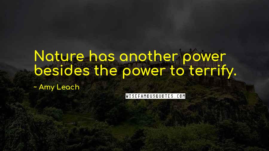 Amy Leach Quotes: Nature has another power besides the power to terrify.