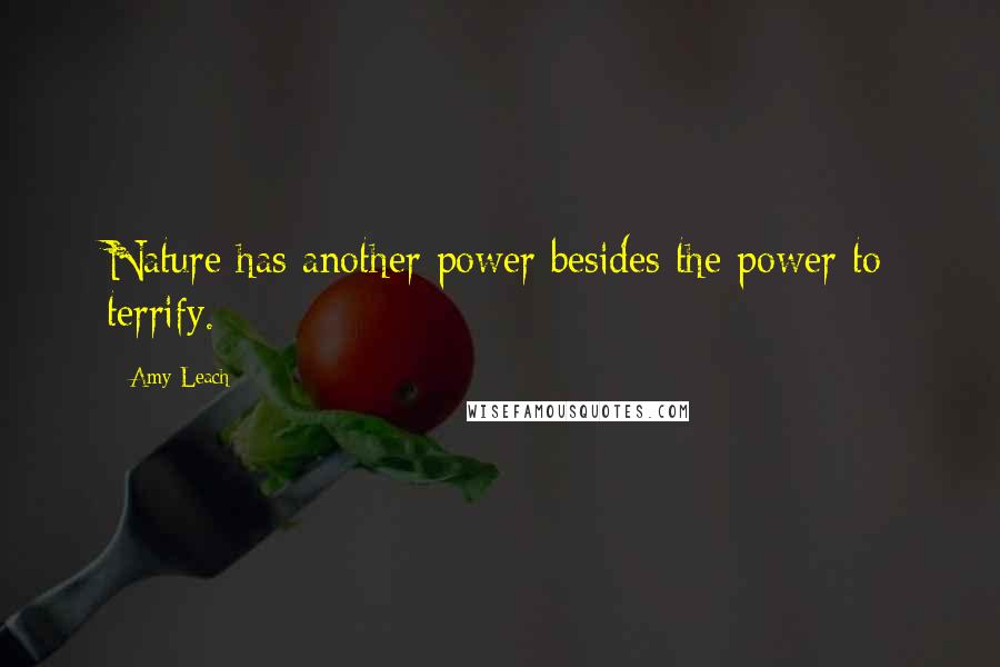 Amy Leach Quotes: Nature has another power besides the power to terrify.